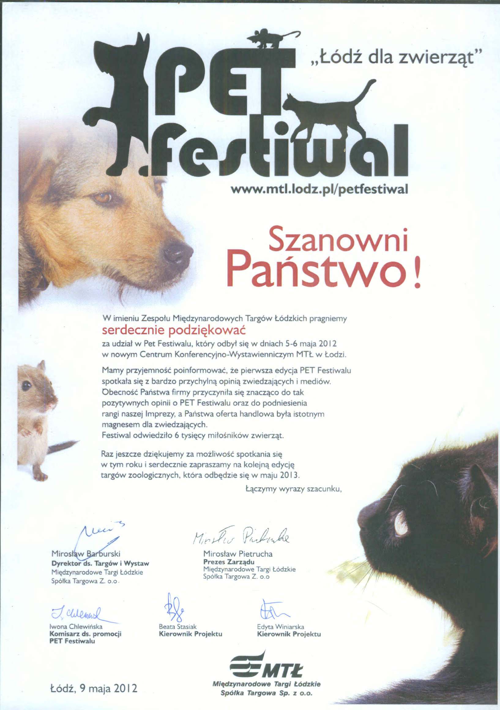 Podziękowania od organizatora
